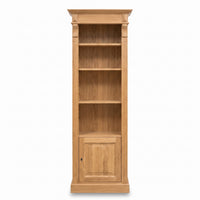 Bookcase Sarlat in solid oak, front view, 71 x 39 x 197 cm