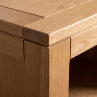 Bookcase Sarlat in solid oak, close-up of the finish and construction, 71 x 39 x 197 cm