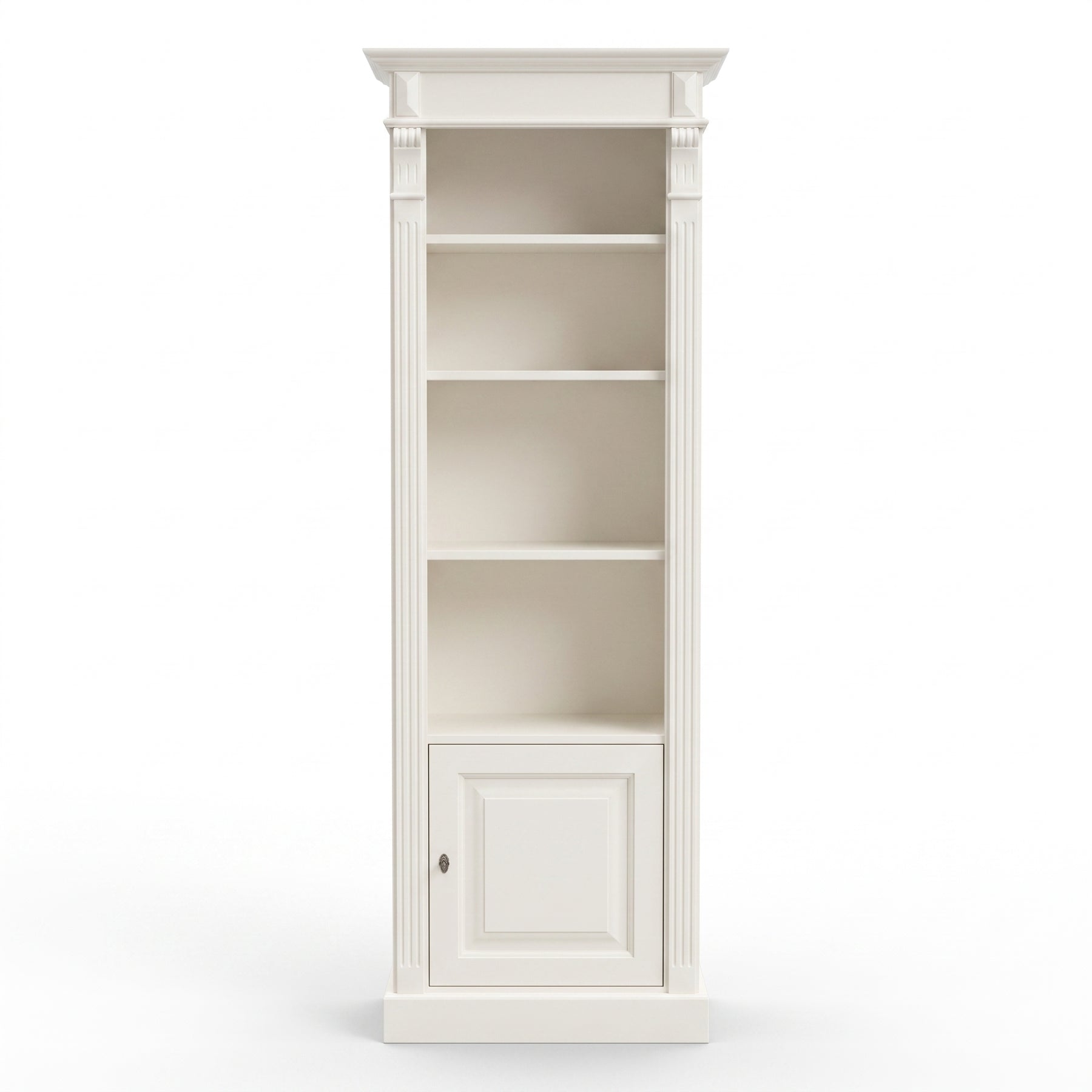 Bookcase Sarlat in white, front view, 71 x 39 x 197 cm