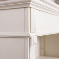 Bookcase Sarlat in white, close-up of the finish and construction, 71 x 39 x 197 cm