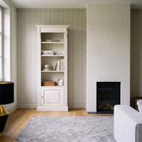 Bookcase Sarlat in white, in an interior, 71 x 39 x 197 cm