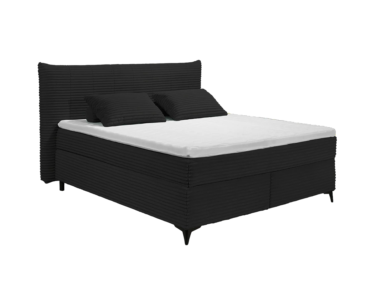 Boxspring Pasena - Black | Includes Base and Topper
