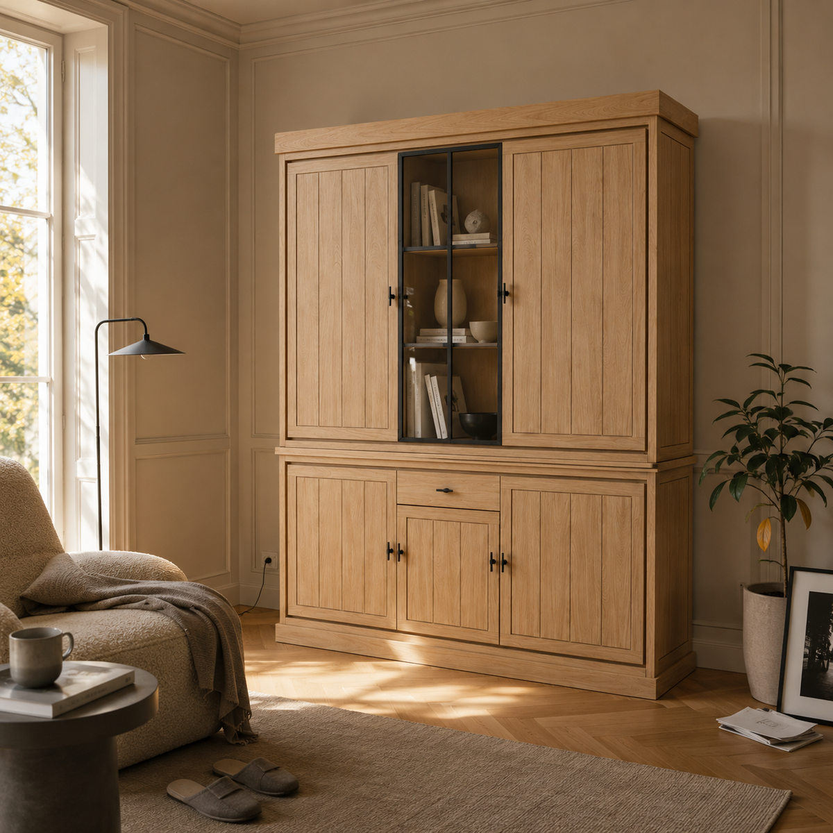 Aparador Jura - Roble Macizo - 190 x 50 x 229 cm - Natural