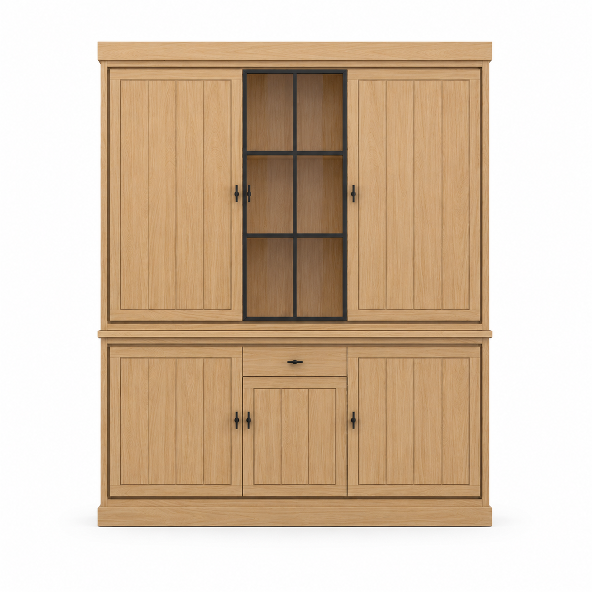 Jura buffet cabinet in natural solid oak, 190 cm