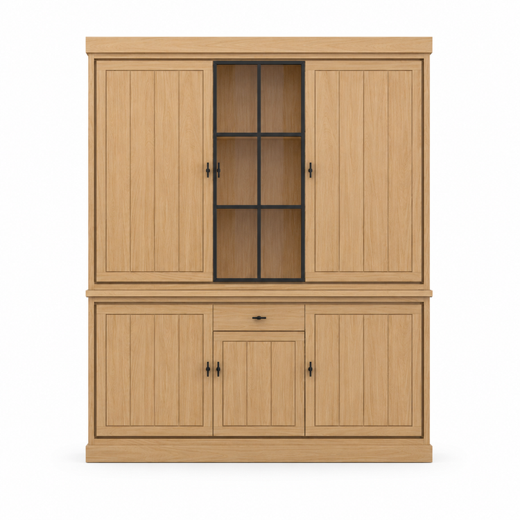 Jura buffet cabinet in natural solid oak, 190 cm