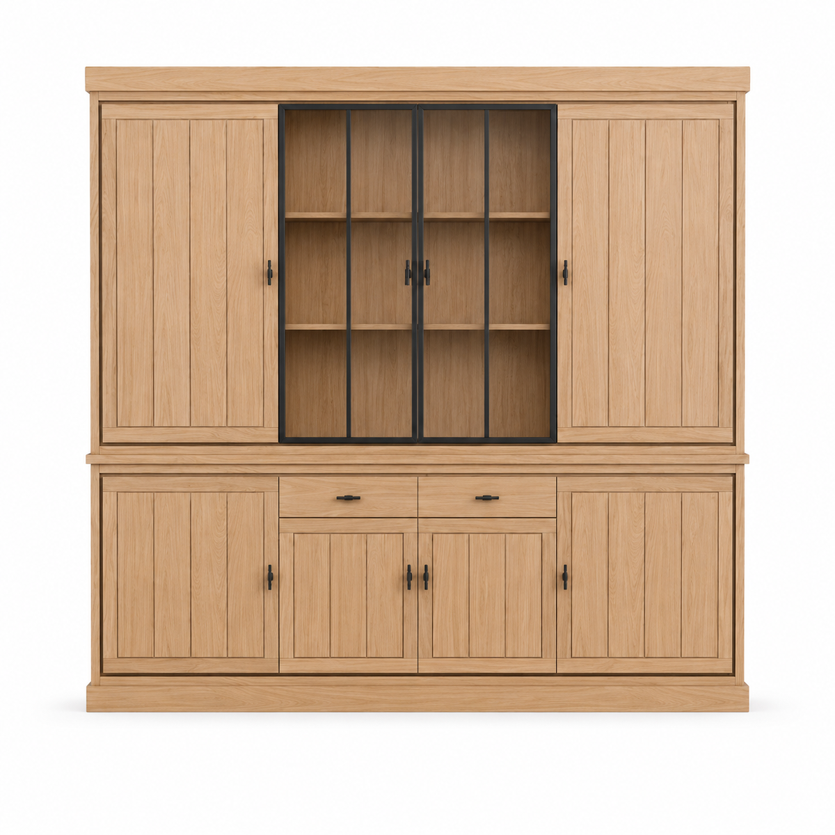 Jura buffet cabinet in natural solid oak, 240 cm
