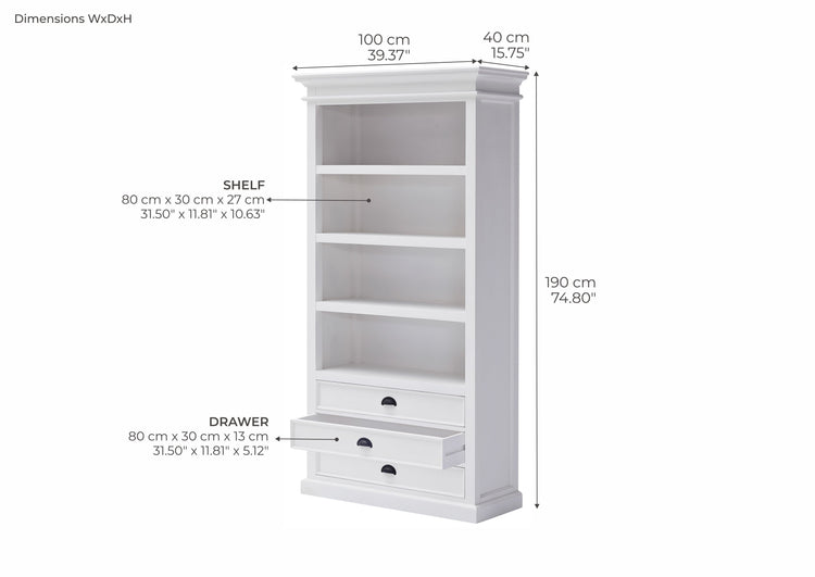 Halifax Bookcase - White | Marcottestyle