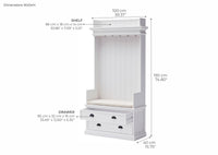 Halifax Coat Hanger Unit met laden - wit | Marcottestyle