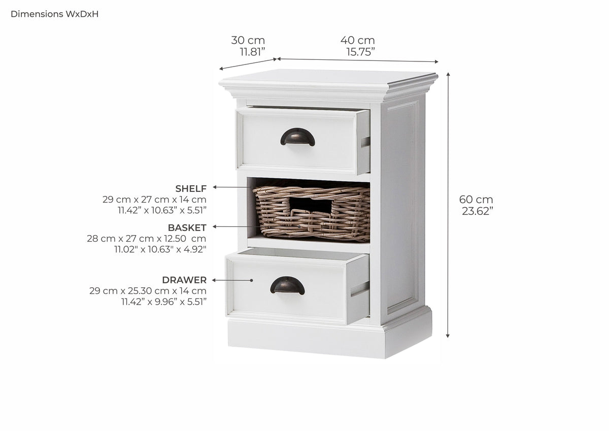 Halifax Storage Unit 1 Rattan Basket - Blanc | Marcottestyle