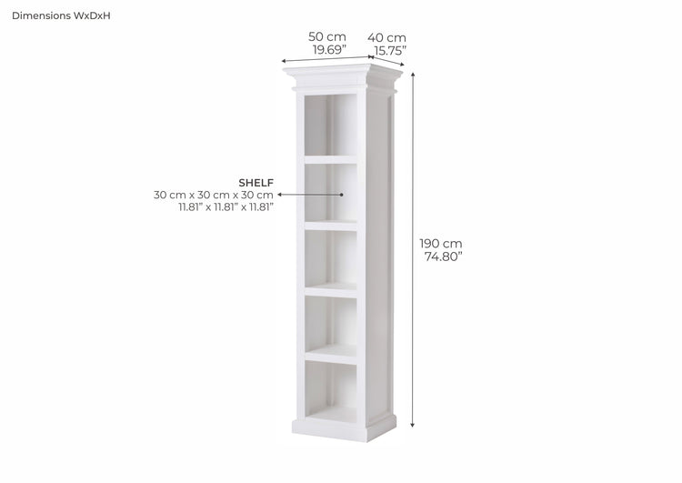 Halifax Thin Line Bookcase - Weiß | Marcottestyle