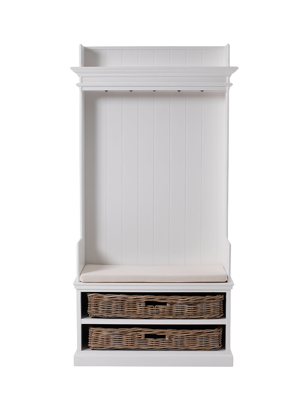 Halifax Coat Hanger Unit With Baskets - Wit | Marcottestyle