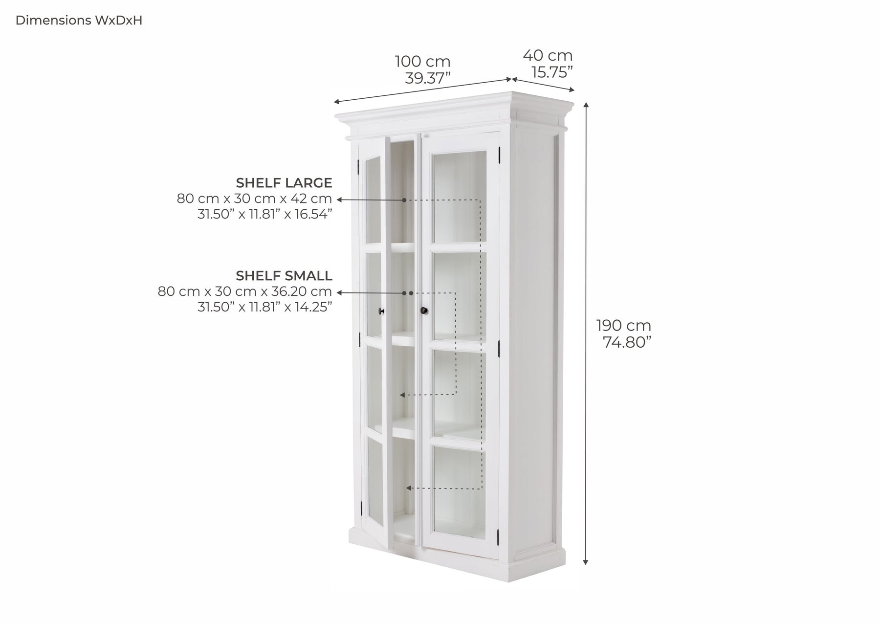 Halifax Double Vitrine - Weiß