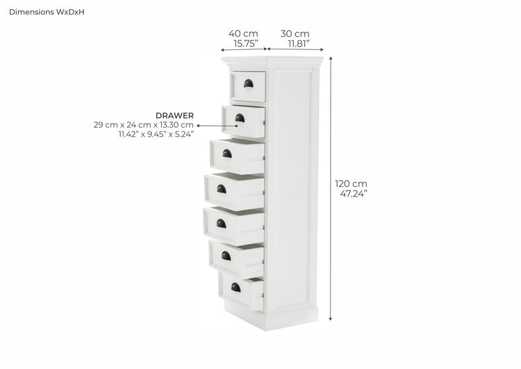 Halifax Storage Unit 7 Drawers - Weiß | Marcottestyle