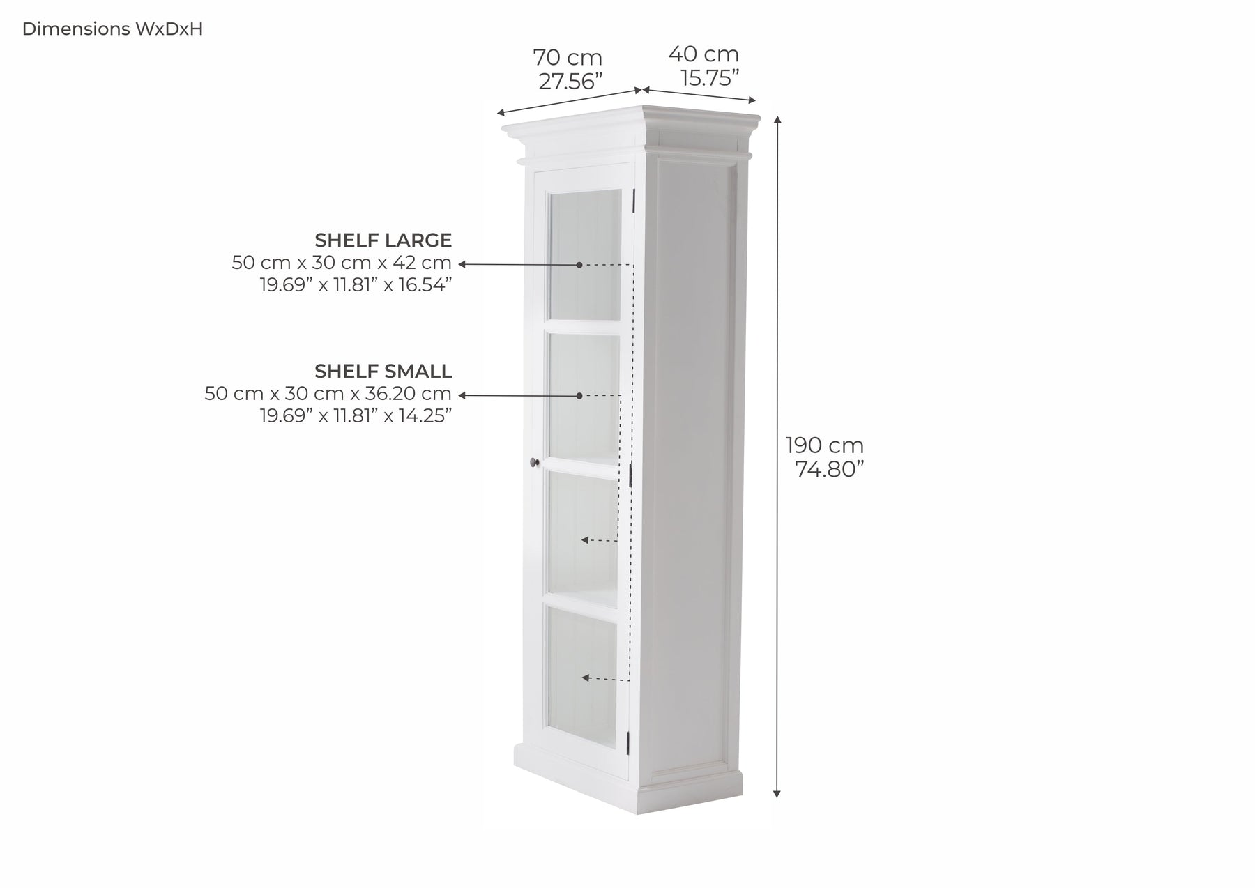 Halifax Single Vitrine - Weiß