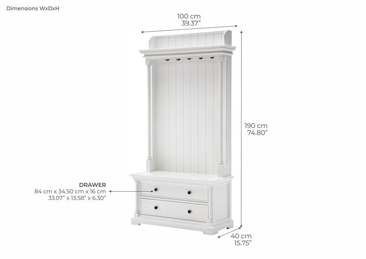 Provence Coat Hanger Unit - Weiß | Marcottestyle