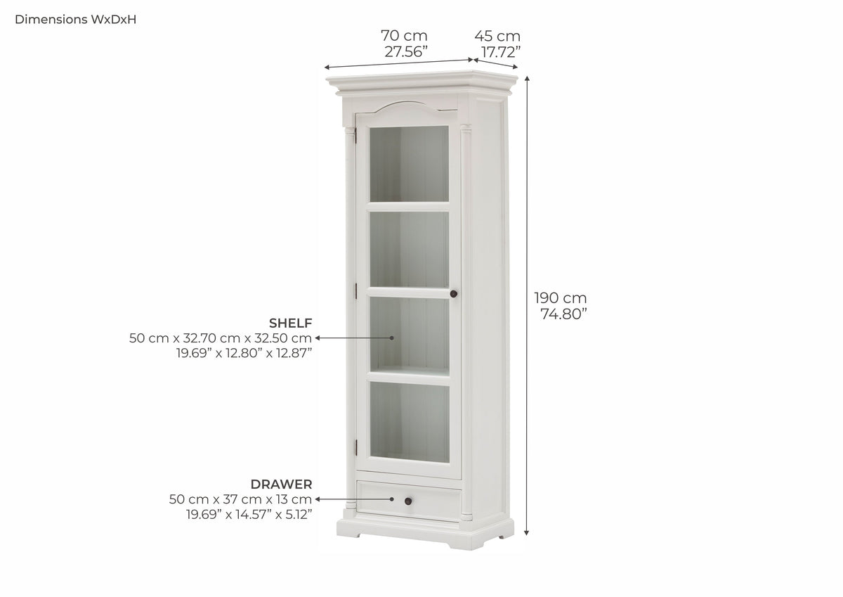 Provence Single Vitrine - White | Marcottestyle