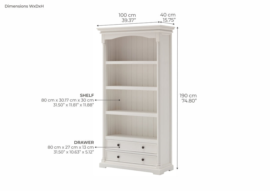 Provence Bookcase - White | Marcottestyle