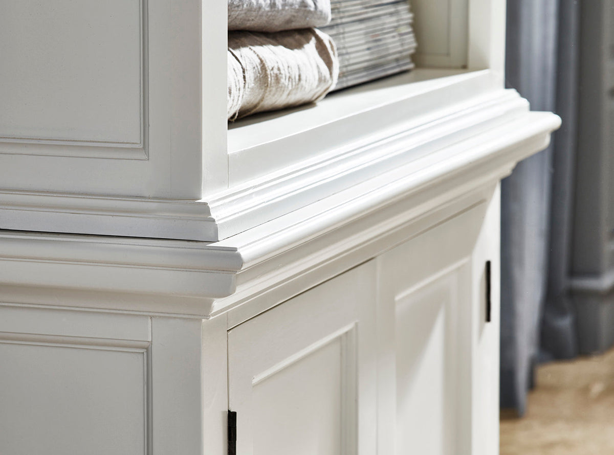 Halifax Slim Hutch Bookcase - White – lifestyle | Marcottestyle