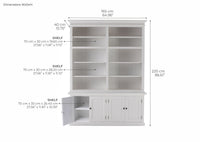 Halifax Medium Aufsatzschrank Bücherregal - Weiß