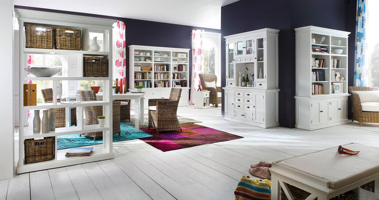 Halifax Large Hutch Bookcase - White – lifestyle | Marcottestyle