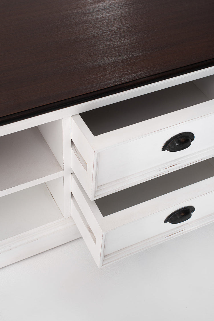 Halifax Accent Lowline ETU 180cm - Blanc With Brun Top - lifestyle | Marcottestyle