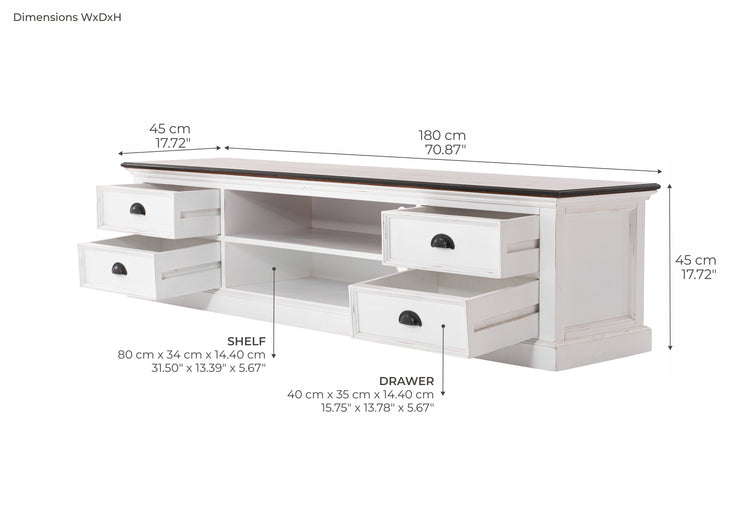 Halifax Accent Lowline ETU 180cm - Blanc With Brun Top | Marcottestyle