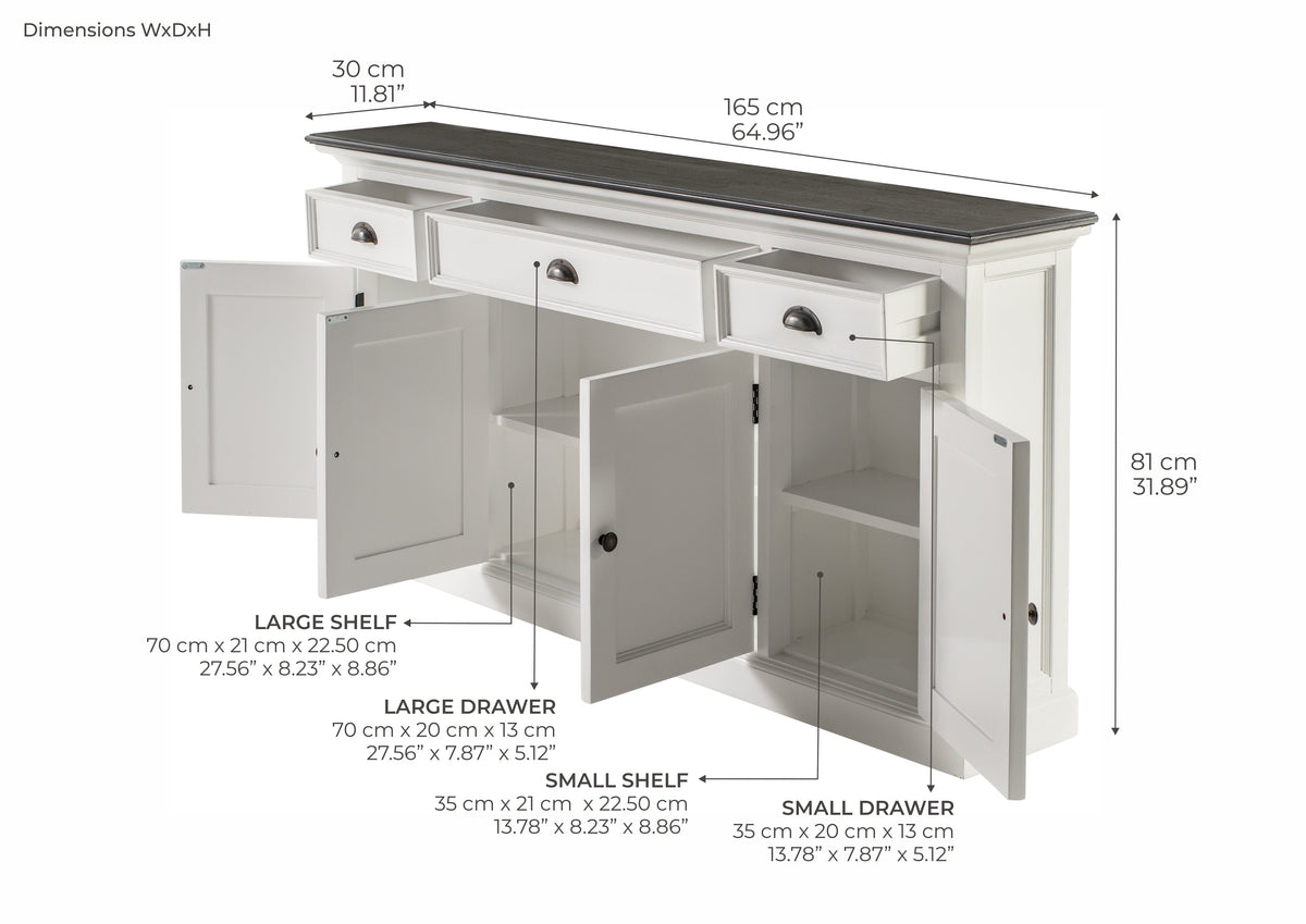 Halifax Contrast Buffet Console Table - Photo lifestyle | Marcottestyle