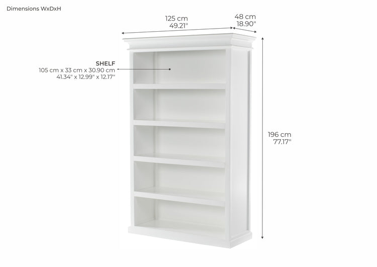 Halifax Bookcase with 5 Shelves - Lifestyle View | Marcottestyle