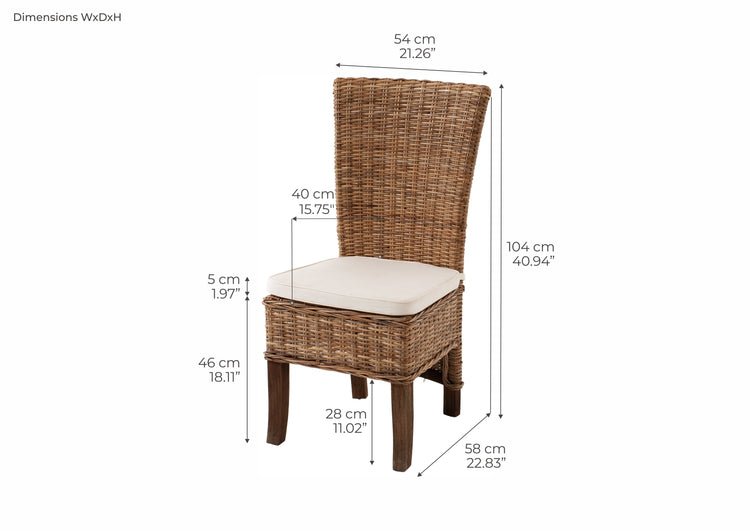 Salsa Kubu Rattan Dining Chair | Marcottestyle