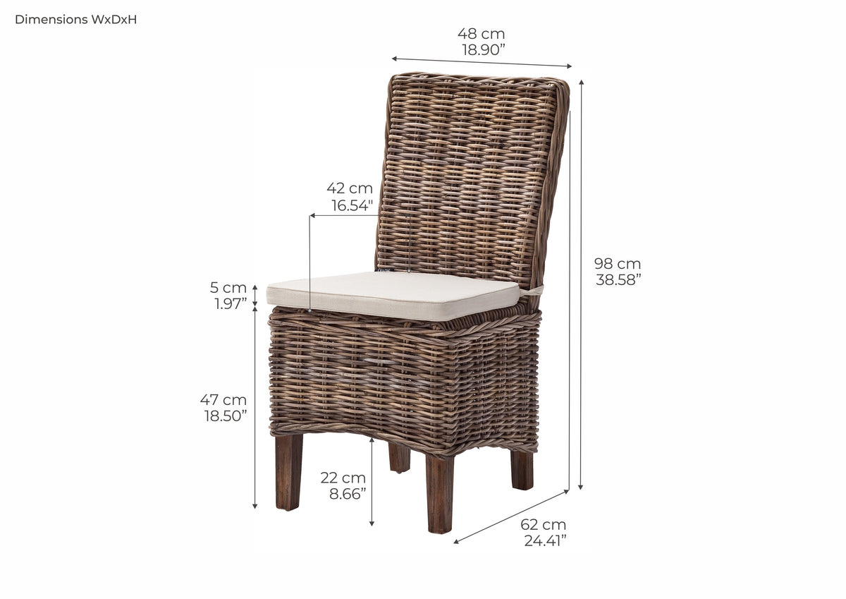 Morin Kubu Rattan Dining Chair | Marcottestyle