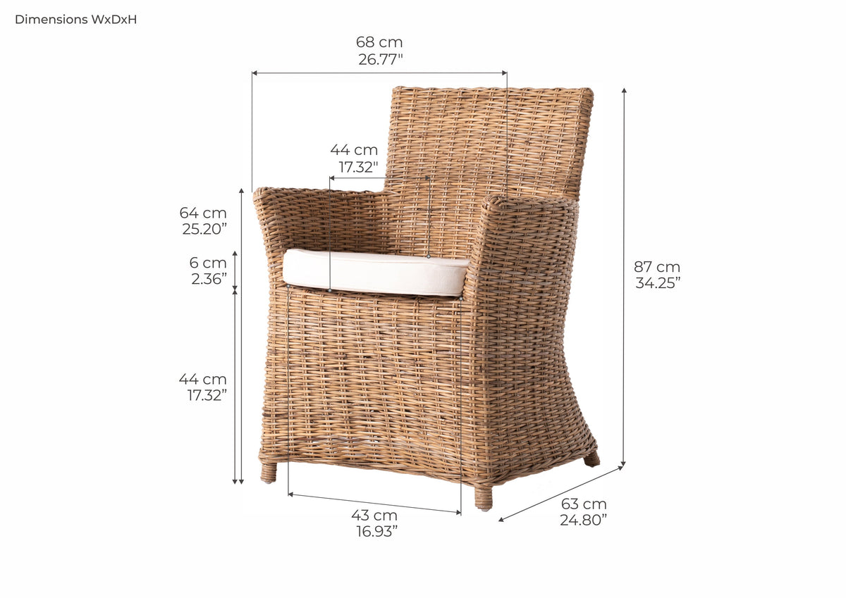 Bishop Kubu Rattan Arm Chair | Marcottestyle