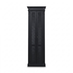 Aufbewahrungsschrank - Loudun - Massivkiefer - 77 x 40 x 240 cm - Schwarz
