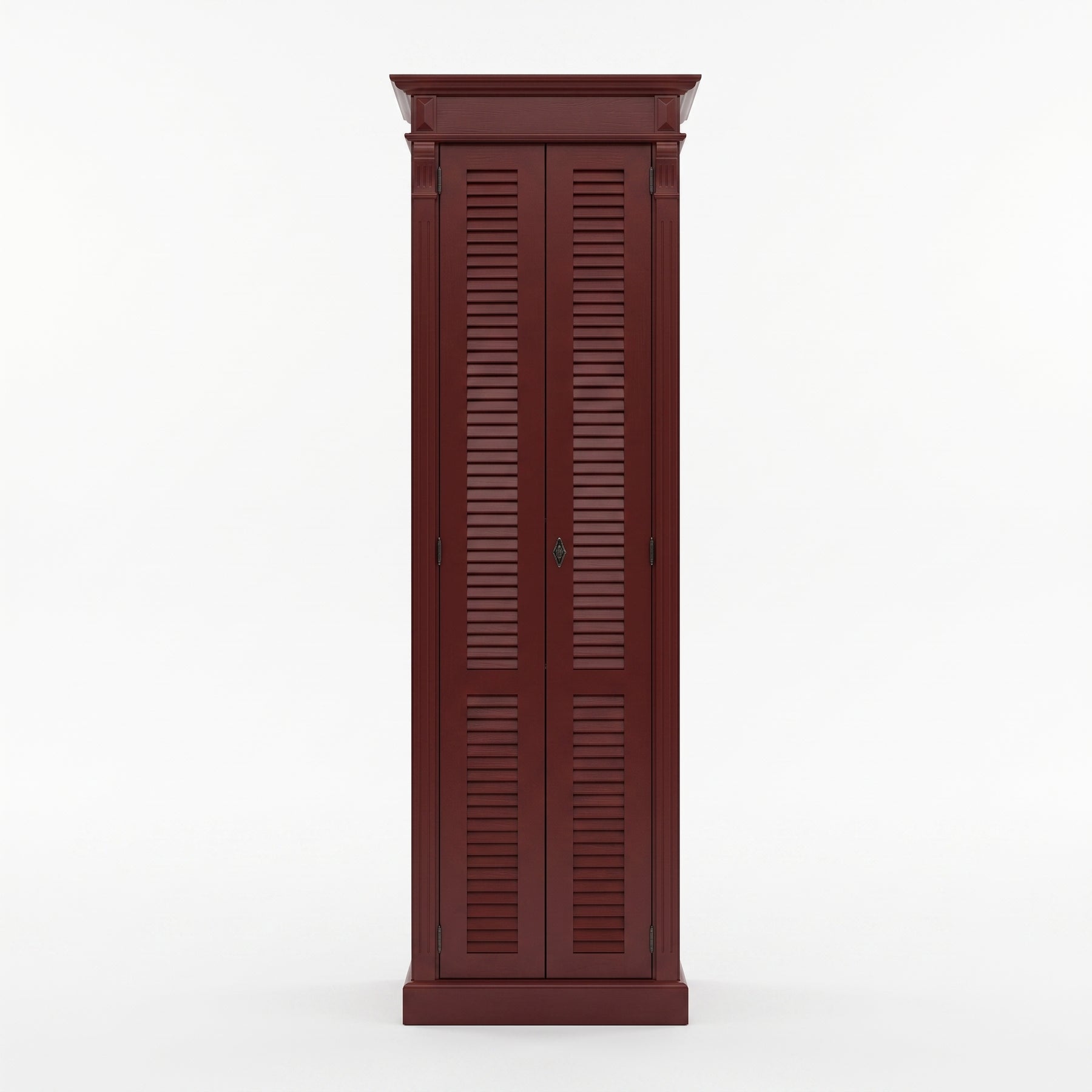 Cabinet Loudun in bordeaux, front view, 77 x 40 x 240 cm