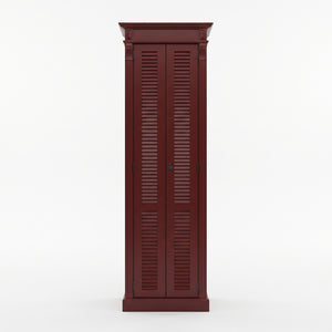 Aufbewahrungsschrank - Loudun - Massivkiefer - 77 x 40 x 240 cm - Bordeaux