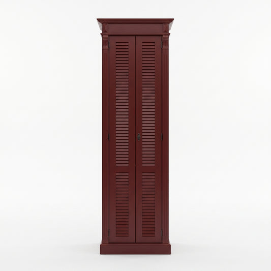 Cabinet Loudun in bordeaux, front view, 77 x 40 x 240 cm