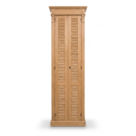 Cabinet Loudun in oak, front view, 77 x 40 x 240 cm