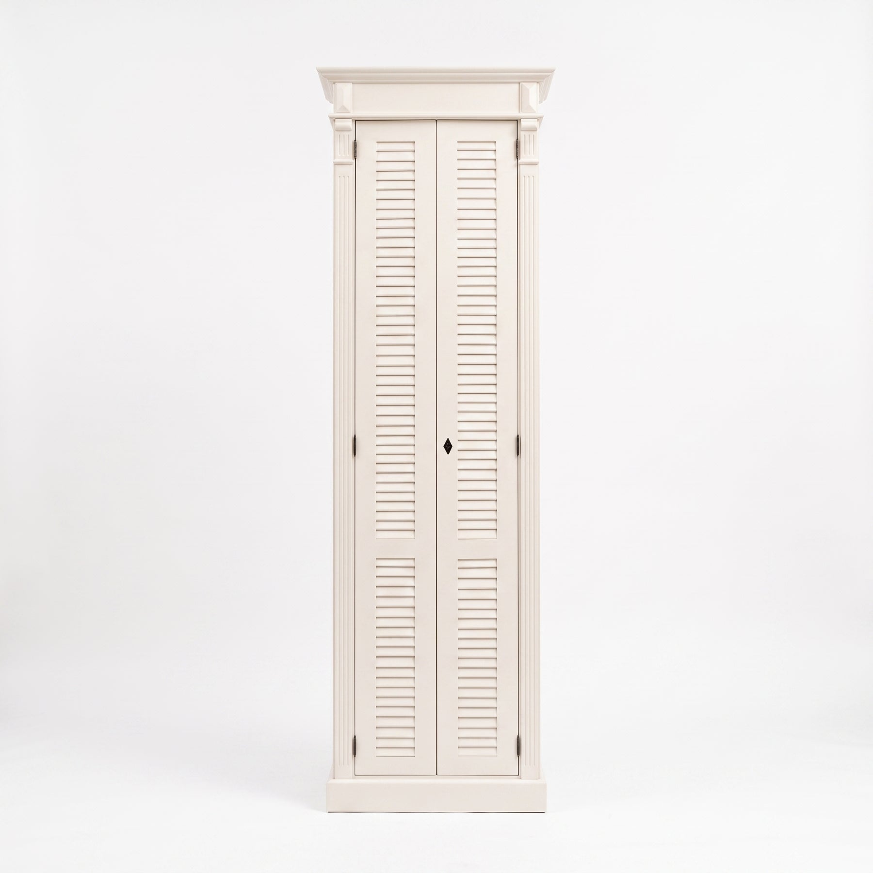 Cabinet Loudun in white, front view, 77 x 40 x 240 cm