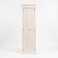 Cabinet Loudun in white, front view, 77 x 40 x 240 cm