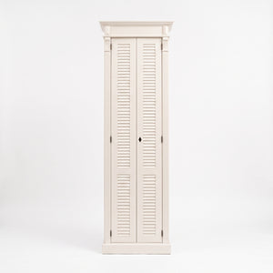 Aufbewahrungsschrank - Loudun - Massivkiefer - 77 x 40 x 240 cm - Weiß