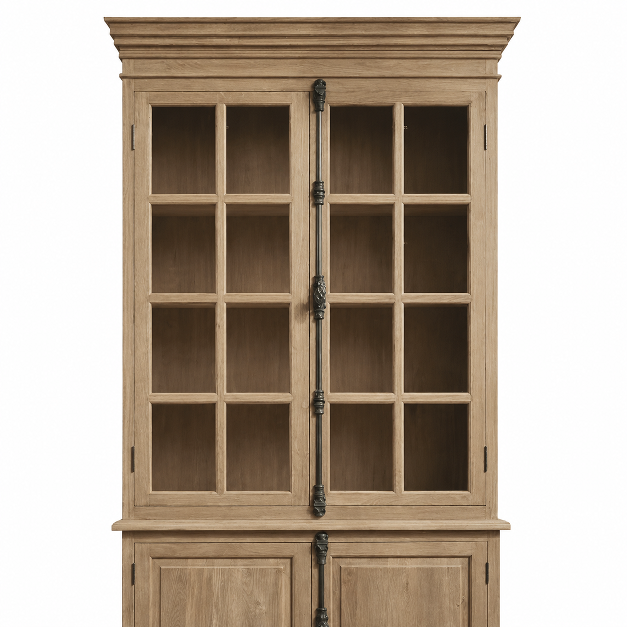 Schrank Villars - Massiv Eiche - Iron Handles - 130 x 50 x 230 cm