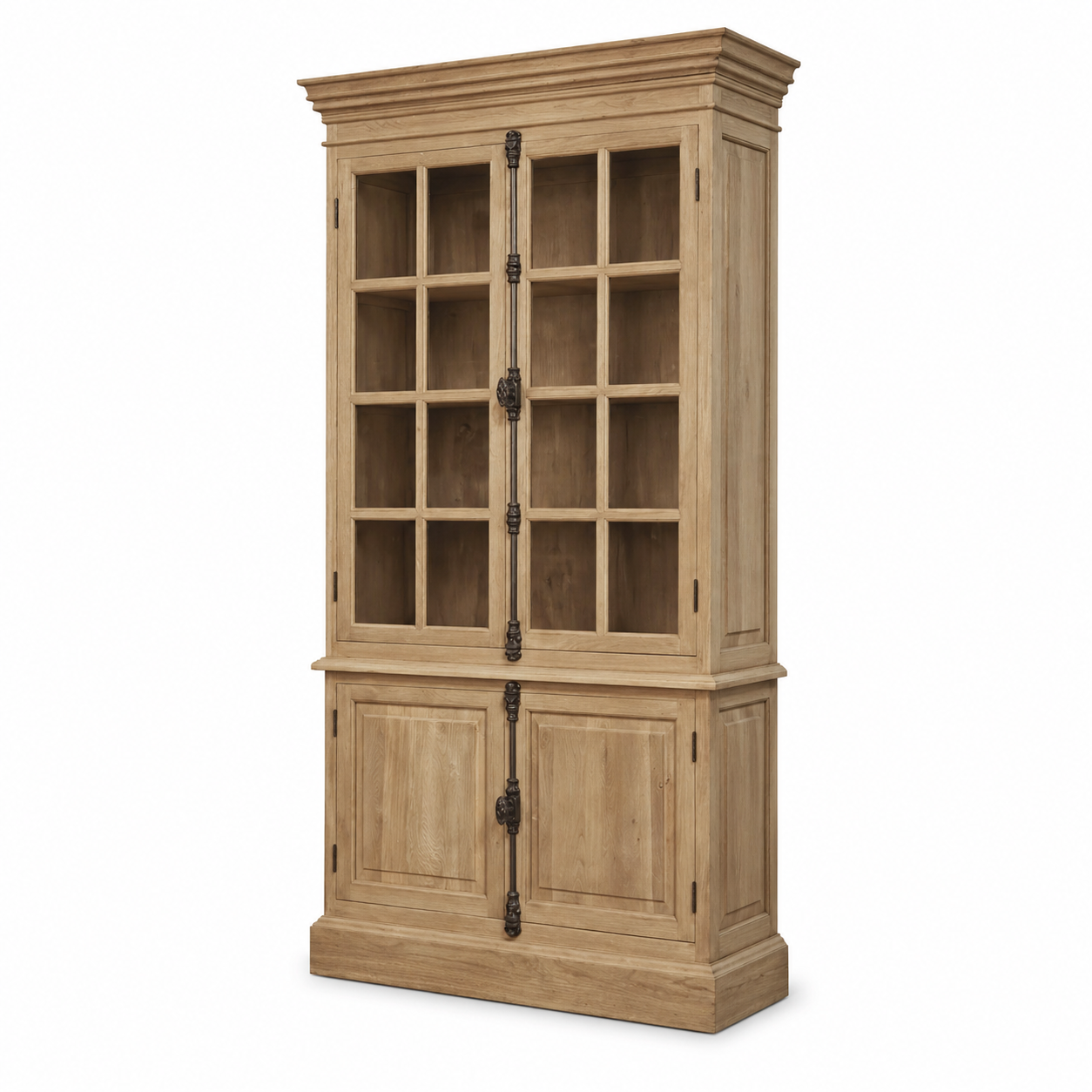 Schrank Villars - Massiv Eiche - Iron Handles - 130 x 50 x 230 cm