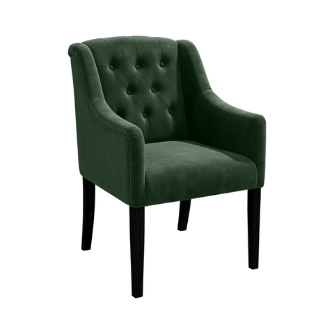 Dining Chair Canon – Alcantara Forest Green - Black feet
