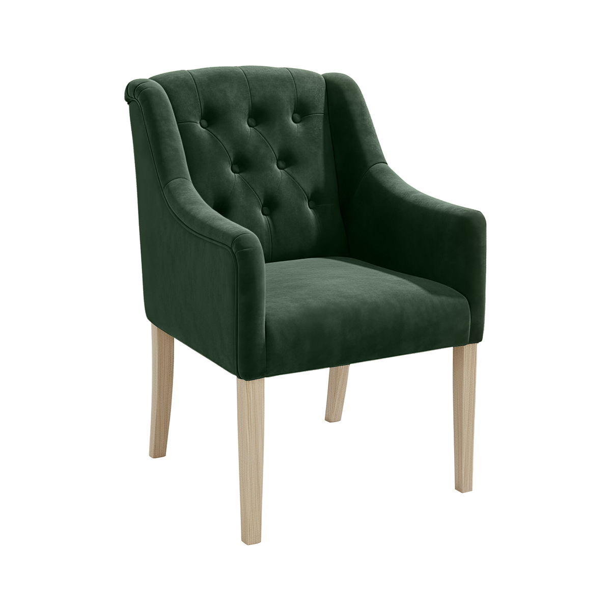 Dining Chair Canon – Alcantara Forest Green - Oak feet