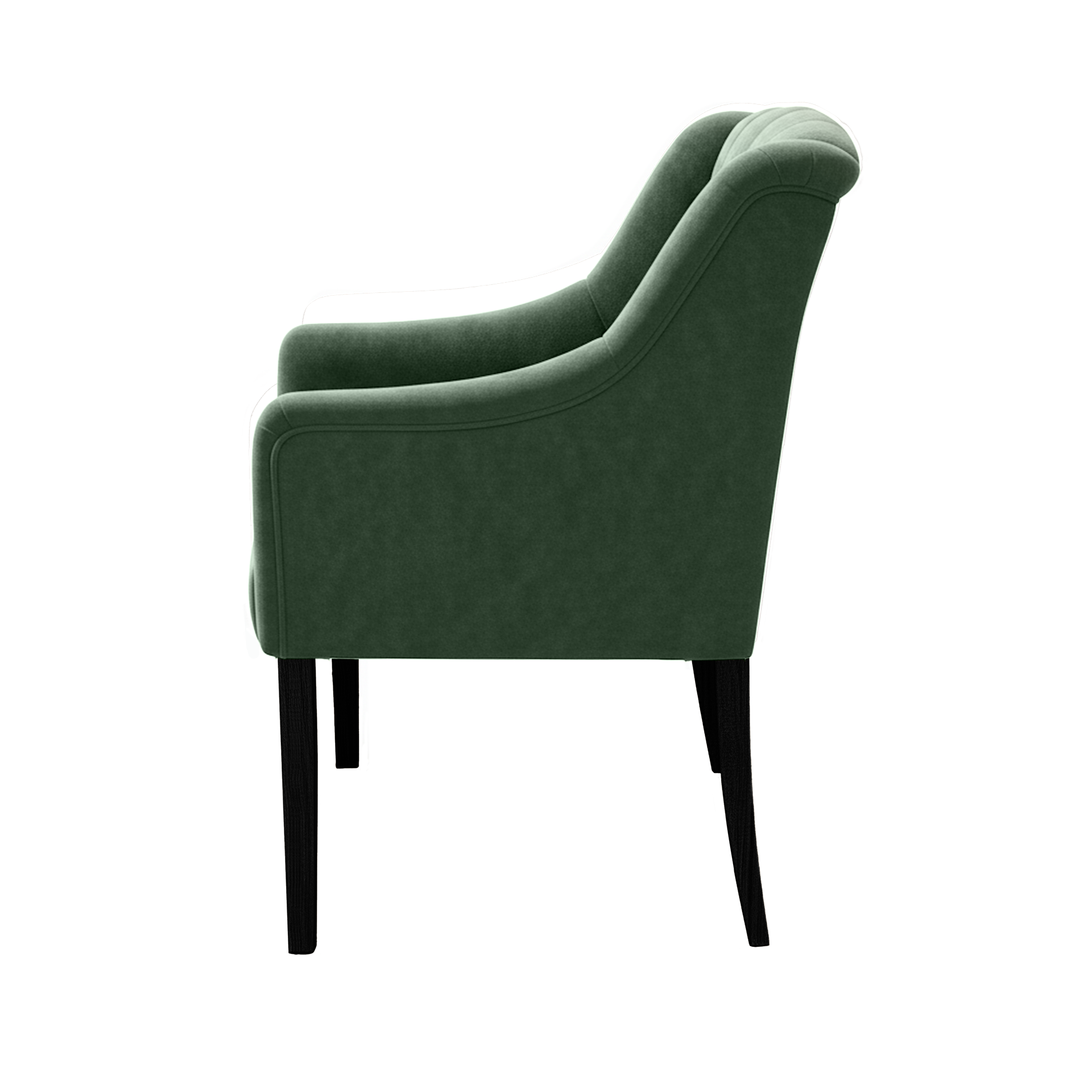 Dining Chair Canon – Alcantara Forest Green - Black feet