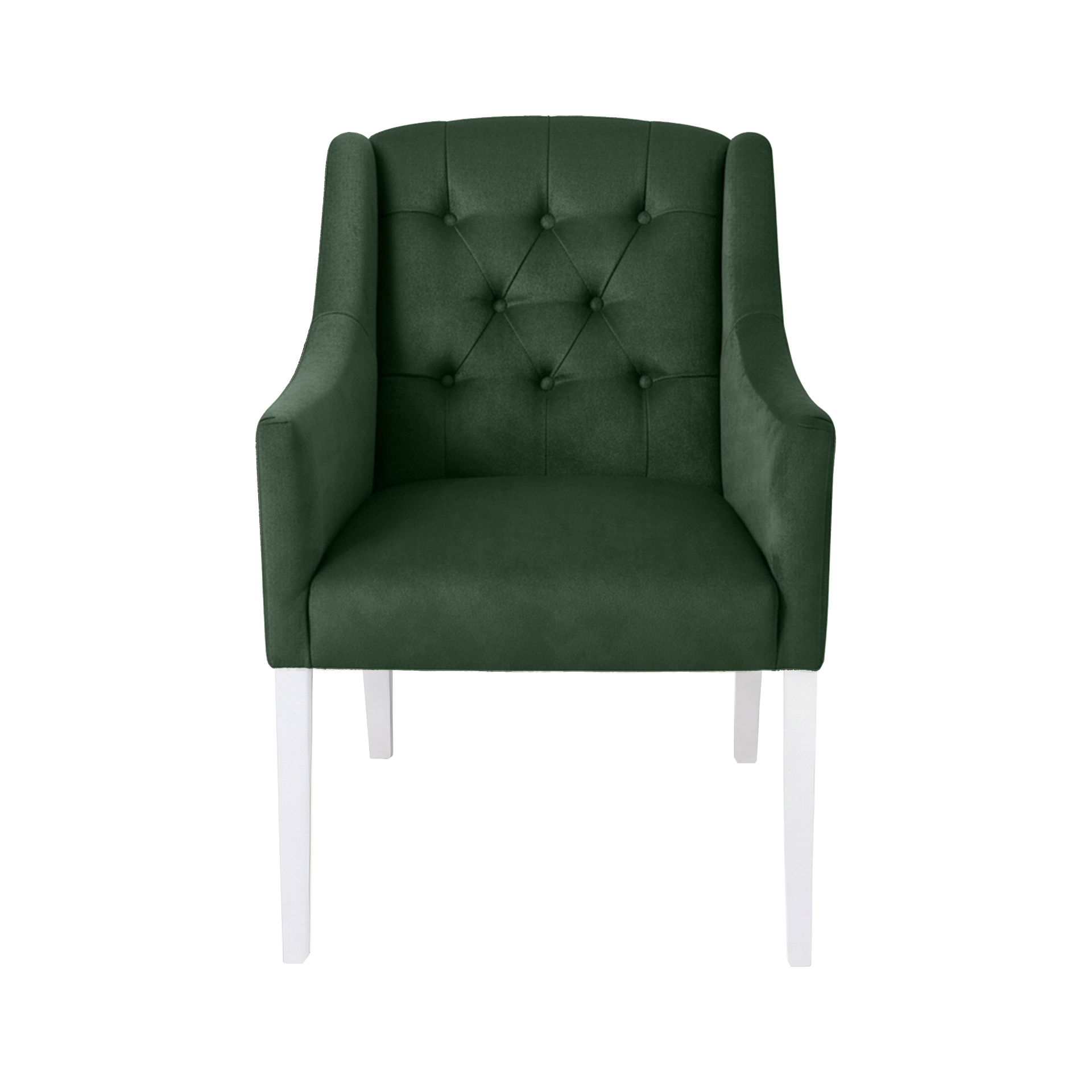 Dining Chair Canon – Alcantara Forest Green - White feet
