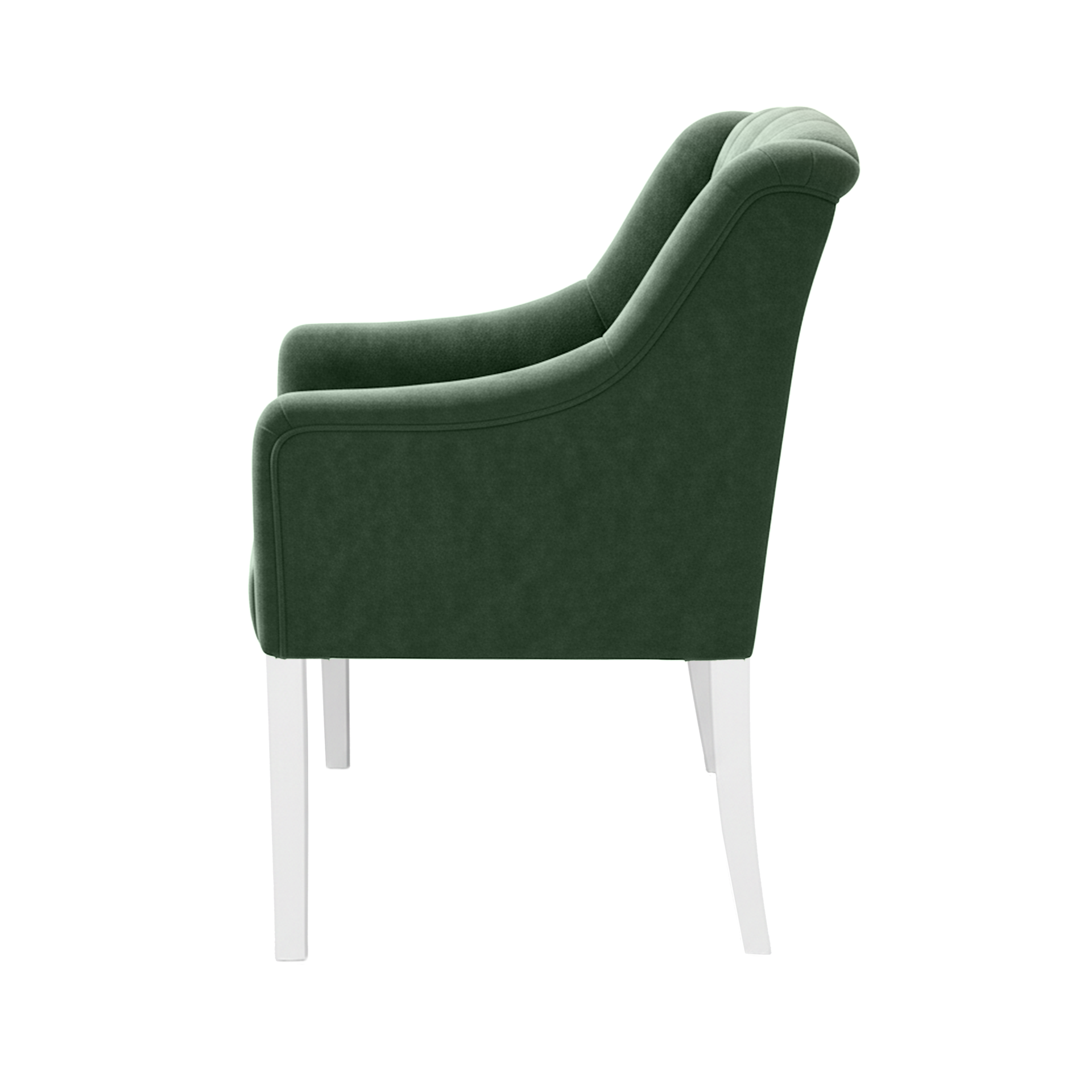 Dining Chair Canon – Alcantara Forest Green - White feet