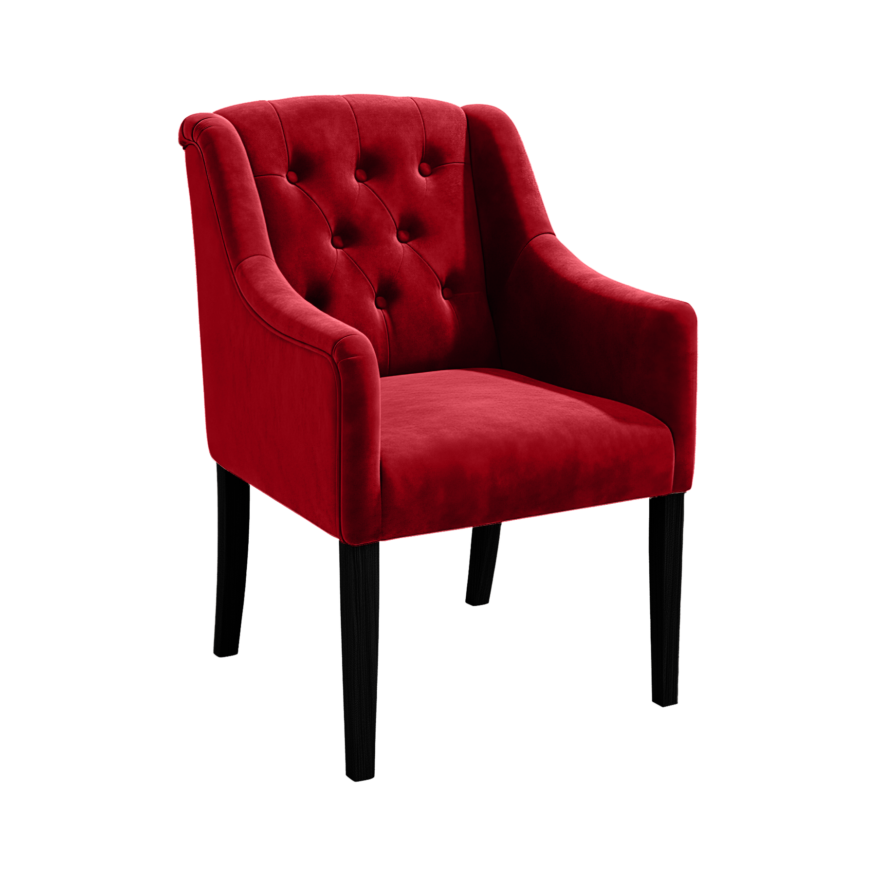 Chaise de salle à manger Canon - Alcantara Bordeaux - Noir pieds
