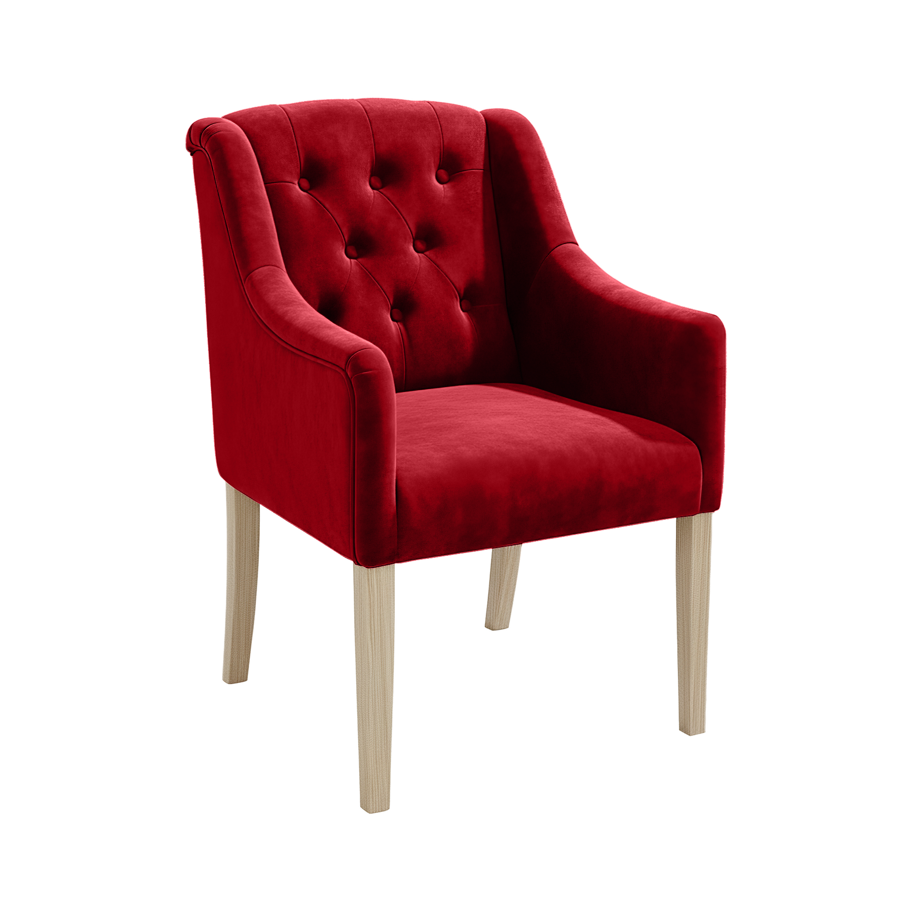Chaise de salle à manger Canon - Alcantara Bordeaux - Chêne pieds