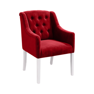 Dining Chair Canon - Alcantara Bordeaux - White feet