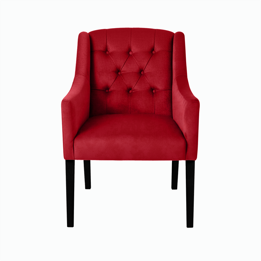Chaise de salle à manger Canon - Alcantara Bordeaux - Noir pieds